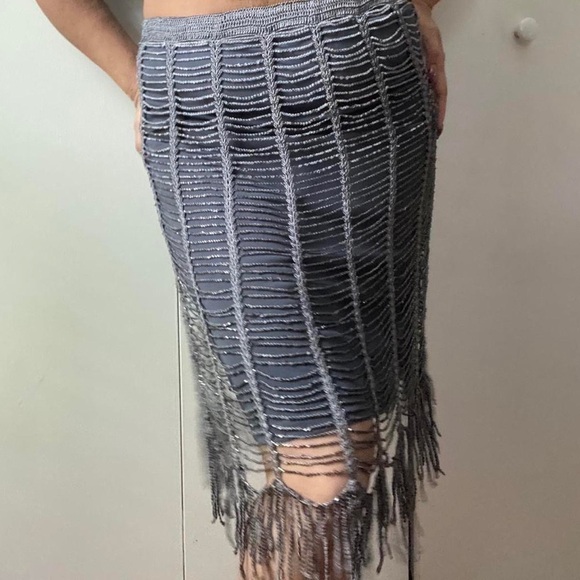 Karen Millen Hand crocheted beaded ombré skirt - Picture 6 of 7